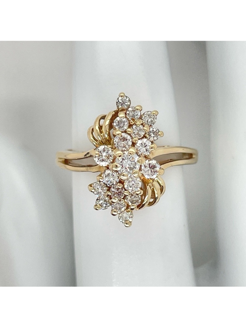 Solid Gold 14k Diamond Cluster ring